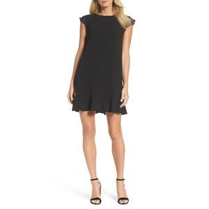 Women's Felicity & Coco Lucy Lace Sleeve Shift Dress Black Size S Cap NWT